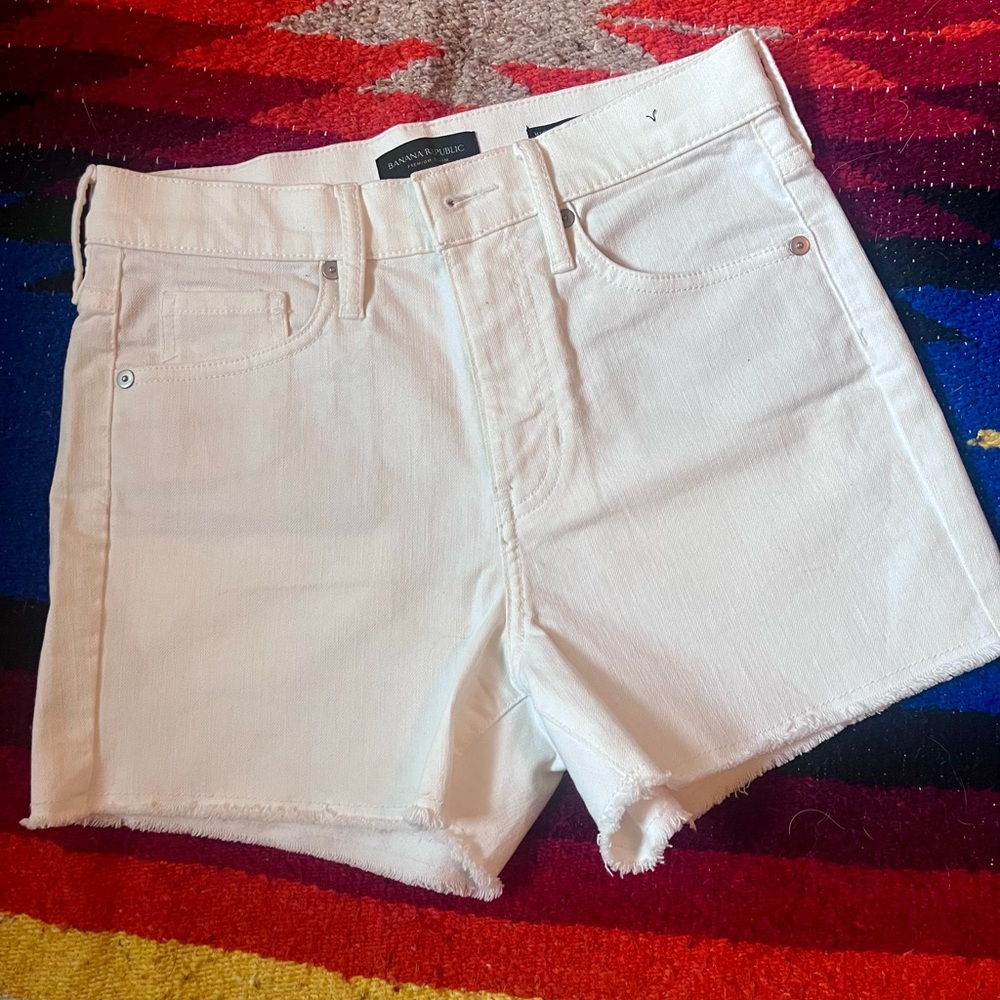 Banana Republic White Jean Shorts